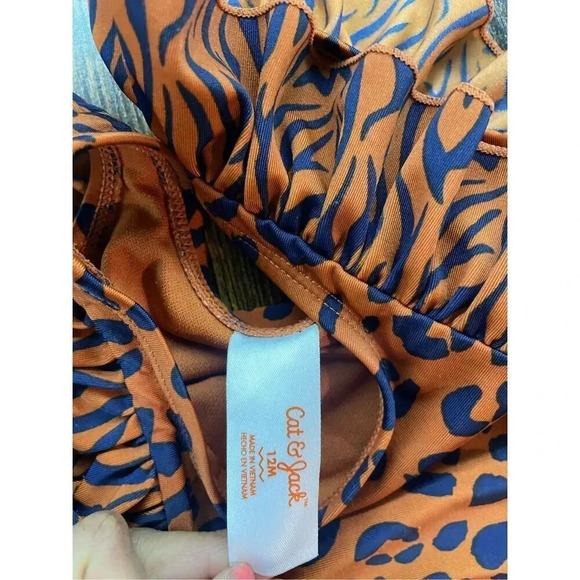 Cat and jack leopard print ruffle bathing suit  Size 12 months - Picture 7 of 8